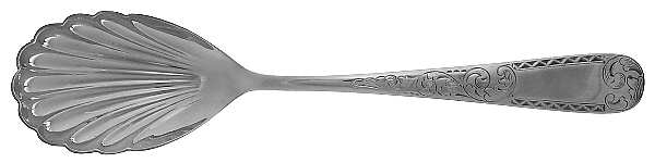 Plymouth-Engraved (Silverplate, 1980) Sugar Shell Spoon
