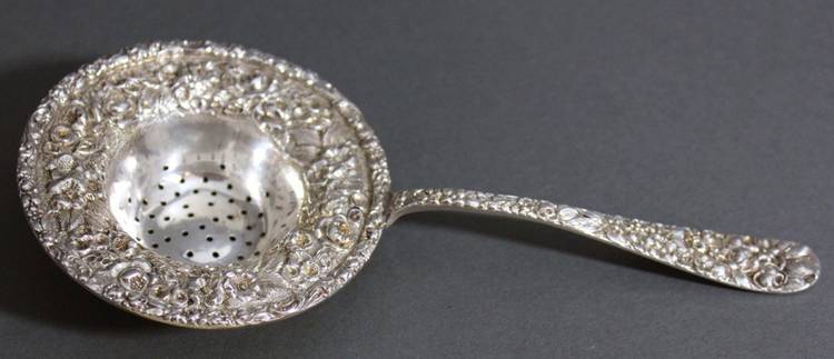 Princess-Hand Chased (Sterling, 1915) Solid Individual Overcup Tea Strainer