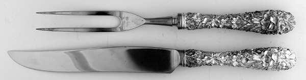 Princess-Hand Chased (Sterling, 1915) Small Stainless Blade 2-Piece Steak Carving Set