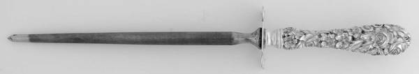 Princess-Hand Chased (Sterling, 1915) Small Steel Rod Sharpener Knife