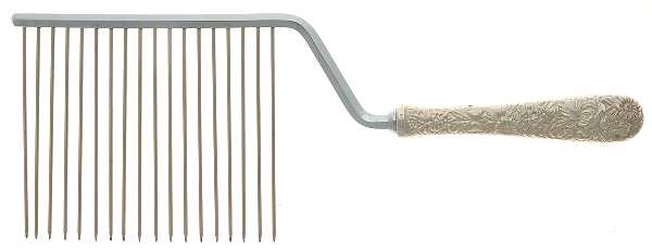 Repousse (Sterling, 1828) Cake Breaker with Silverplate Prongs
