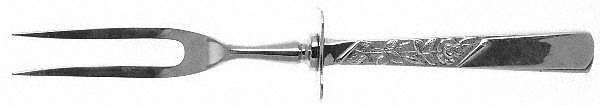 Rose Motif (Sterling, 1954, No Monograms) Small Steak Carving Fork with Stainless Prongs