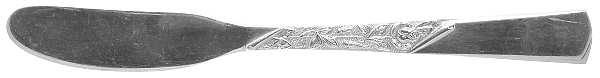 Rose Motif (Sterling, 1954, No Monograms) Flat Handle Butter Spreader