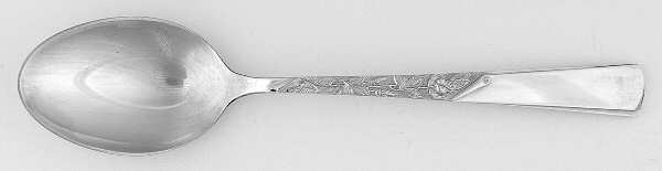 Rose Motif (Sterling, 1954, No Monograms) Dessert/Oval Soup Spoon