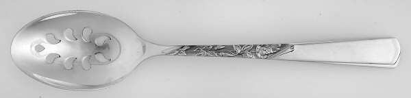 Rose Motif (Sterling, 1954, No Monograms) Pierced Tablespoon (Serving Spoon) CM