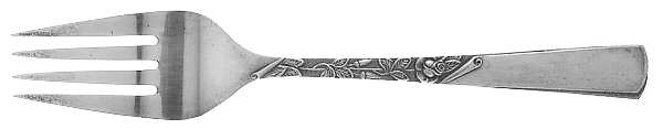 Rose Motif (Sterling, 1954, No Monograms) Individual Salad Fork