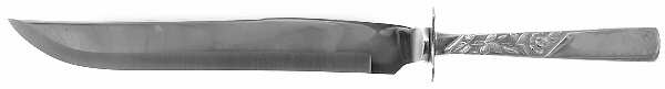 Rose Motif (Sterling, 1954, No Monograms) Large Stainless Blade Roast Carving Knife