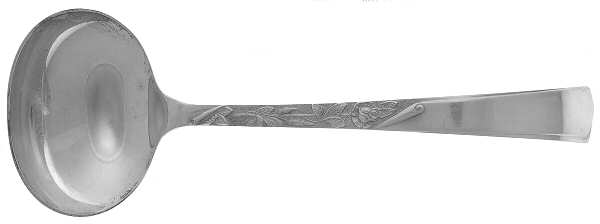 Rose Motif (Sterling, 1954, No Monograms) Solid Gravy Ladle