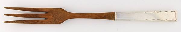 Skylark (Sterling, 1954) Salad Serving Fork with Wooden Prongs