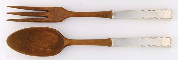 Skylark (Sterling, 1954) Wooden Bowl 2-Piece Salad Set