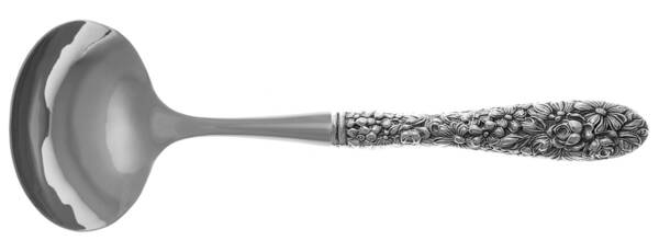 Stieff Rose (Sterling, 1892, No Monograms) Gravy Ladle with No Spout Stainless Bowl HC