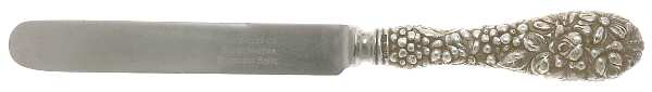 Stieff Rose (Sterling, 1892, No Monograms) Full Repousse Tea Knife w Stainless Blade