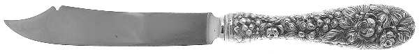 Stieff Rose (Sterling, 1892, No Monograms) Individual Fish Knife with Stainless Blade