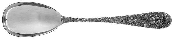 Stieff Rose (Sterling, 1892, No Monograms) Solid Serving Spoon by Kirk Stieff