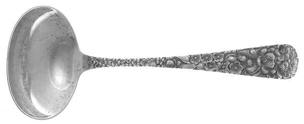 Stieff Rose (Sterling, 1892, No Monograms) Solid Gravy Ladle