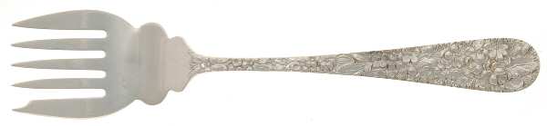 Stieff Rose (Sterling, 1892, No Monograms) Large Solid Tined Sardine Serving Fork