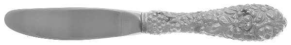 Stieff Rose (Sterling, 1892, No Monograms) Butter Spreader Hlw Hdl Modern Stainless,Full Repo