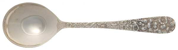 Stieff Rose (Sterling, 1892, No Monograms) Round Bowl Soup Spoon (Cream Soup) by Kirk Stieff