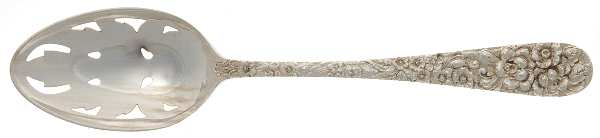 Stieff Rose (Sterling, 1892, No Monograms) Pierced Tablespoon (Serving Spoon)