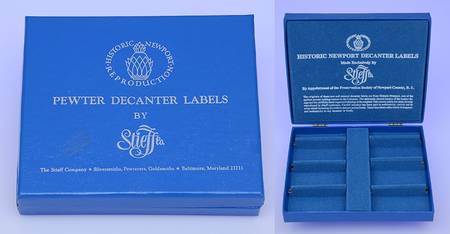 Historic Newport (Pewter, Hollowware) Blue Case for Decanter Labels