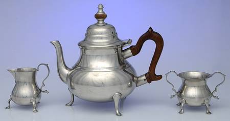 Williamsburg (Pewter, Hollowware) 3 Pc Tea Set (CPBRH, SUO, CR)