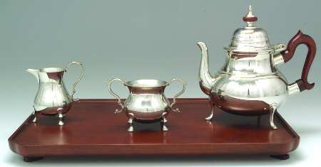 Williamsburg (Pewter, Hollowware) Coffee Set-4pc (Uses 18" Wood Tray)