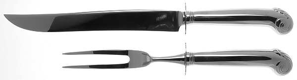 Williamsburg Royal Shell (Stainless) Large 2-Piece Roast Carving Set w/Stainless Blade