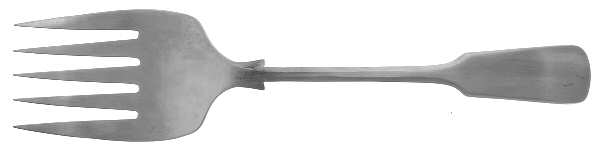 Fiddle Back (Stainless, Satin) Large Solid Cold Meat Serving Fork by Kirk & Matz