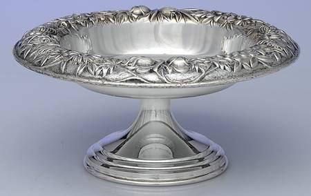 Repousse-Full Chased-Hand Chased Round Compote (Height X Width)