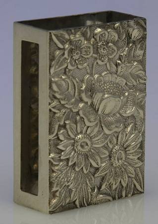 Repousse-Full Chased-Hand Chased Match Box Case