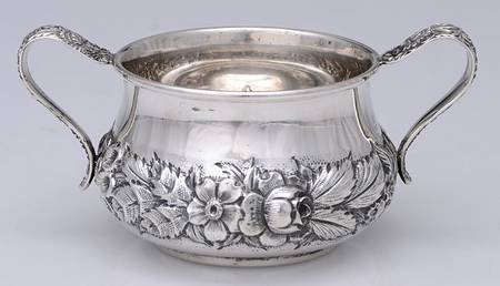 Repousse-Full Chased-Hand Chased Mini Open Sugar Bowl