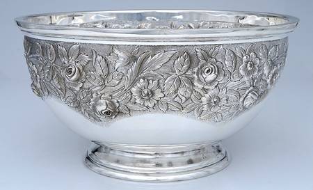 Repousse-Full Chased-Hand Chased Punch Bowl