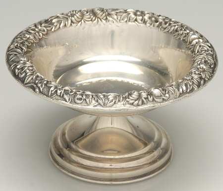 Repousse-Full Chased-Hand Chased Round Compote (Height X Width) by Kirk Stieff