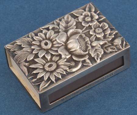 Repousse-Full Chased-Hand Chased Match Box Case