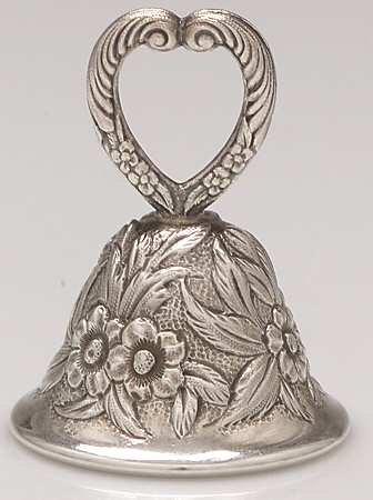 Repousse-Full Chased-Hand Chased Sterling Tea Bell