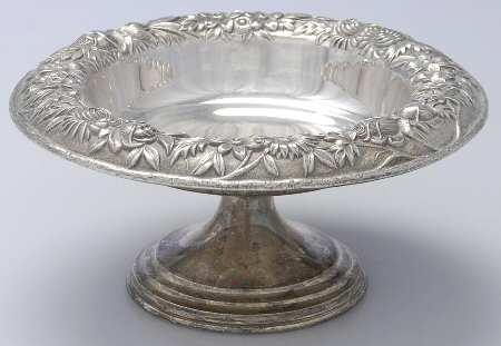 Repousse-Full Chased-Hand Chased Round Compote (Height X Width)