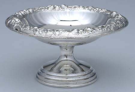 Repousse-Full Chased-Hand Chased Round Compote (Height X Width)