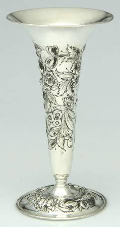 Repousse-Full Chased-Hand Chased 8" Vase