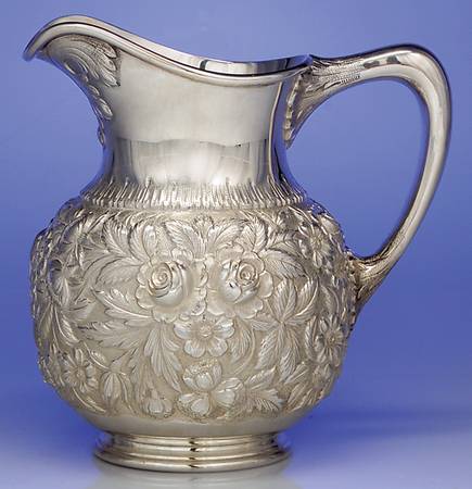 Repousse-Full Chased-Hand Chased 64 Oz Water Pitcher