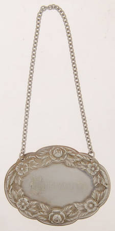Repousse-Full Chased-Hand Chased Decanter Label