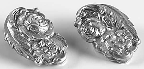 Repousse-Full Chased-Hand Chased Pair of Clip Back Earrings
