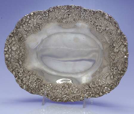 Repousse-Full Chased-Hand Chased 11" Oval Vegetable Bowl