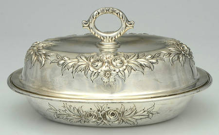 Stieff Rose (Sterling, 1892, Hollowware) 10" Oval Double Vegetable