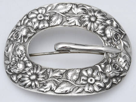 Stieff Rose (Sterling, 1892, Hollowware) Belt Buckle/Pin