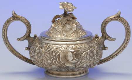 Stieff Rose (Sterling, 1892, Hollowware) Sugar Bowl with Lid