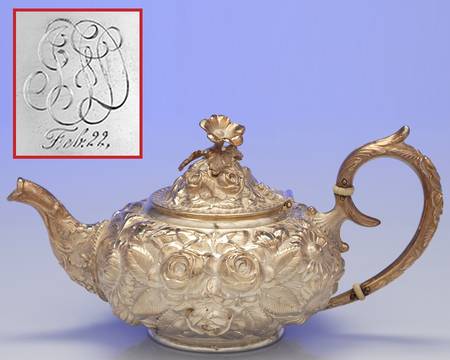 Stieff Rose (Sterling, 1892, Hollowware) Tea Pot