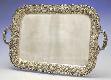Stieff Rose (Sterling, 1892, Hollowware) Large Waiter Tray