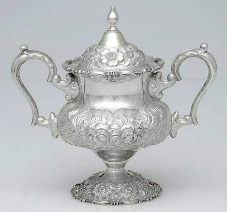 Stieff Rose (Sterling, 1892, Hollowware) Sugar Bowl with Lid