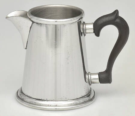 Colonial (Pewter, Hollowware) Creamer with Black Handle