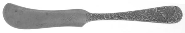 Repousse (Sterling, 1924, S.Kirk & Son, Inc.) Flat Butter Spreader-Front and Back Design